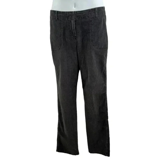 J Jill Pants - J Jill Pants Womens Size12 Corduroy Straight Leg Gray Corduroy Academia Preppy